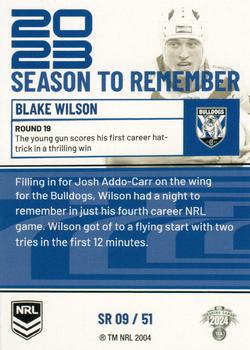 2024 NRL Traders Titanium - 2023 Season To Remember #SR09 Blake Wilson Back